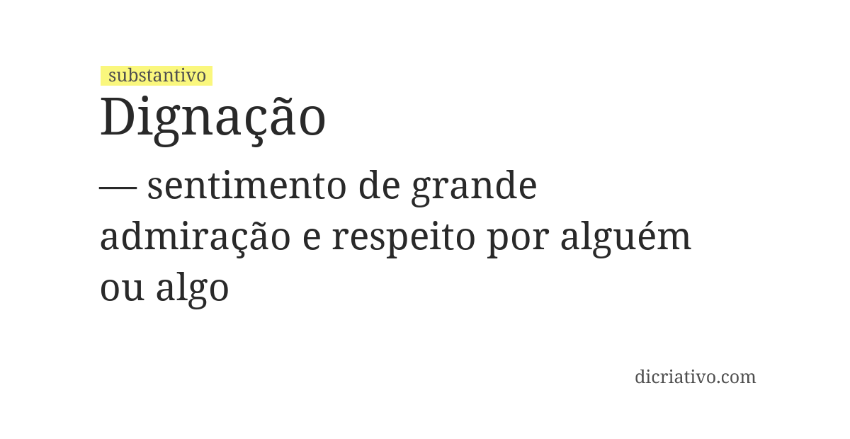 Significado de dignação