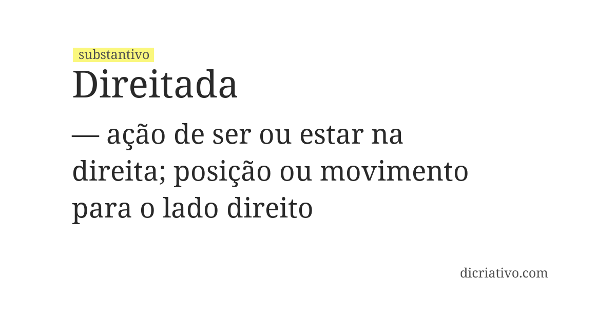 Significado de direitada
