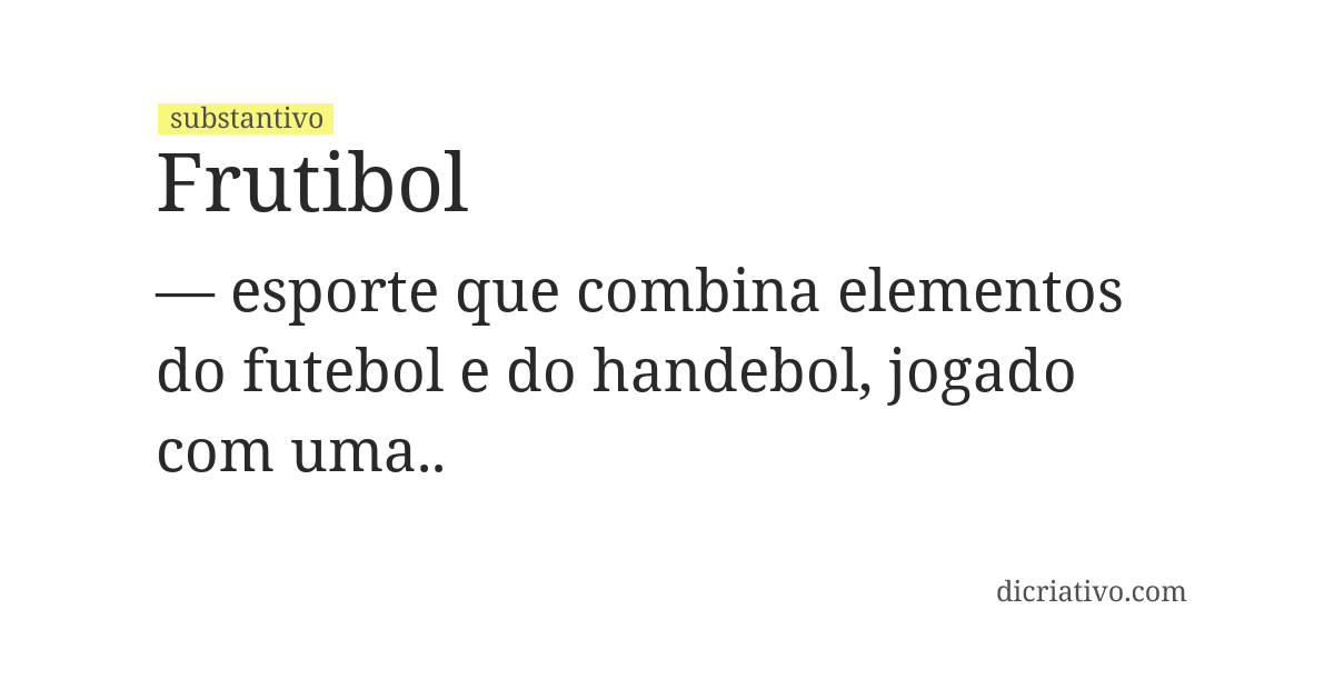 Significado de frutibol