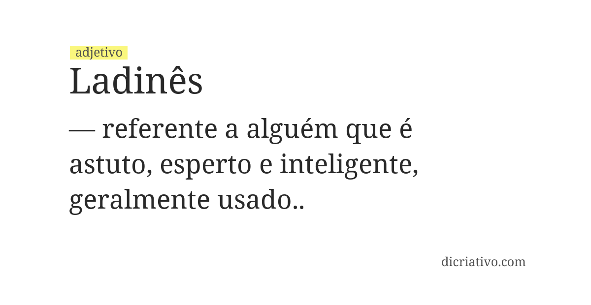Significado de ladinês