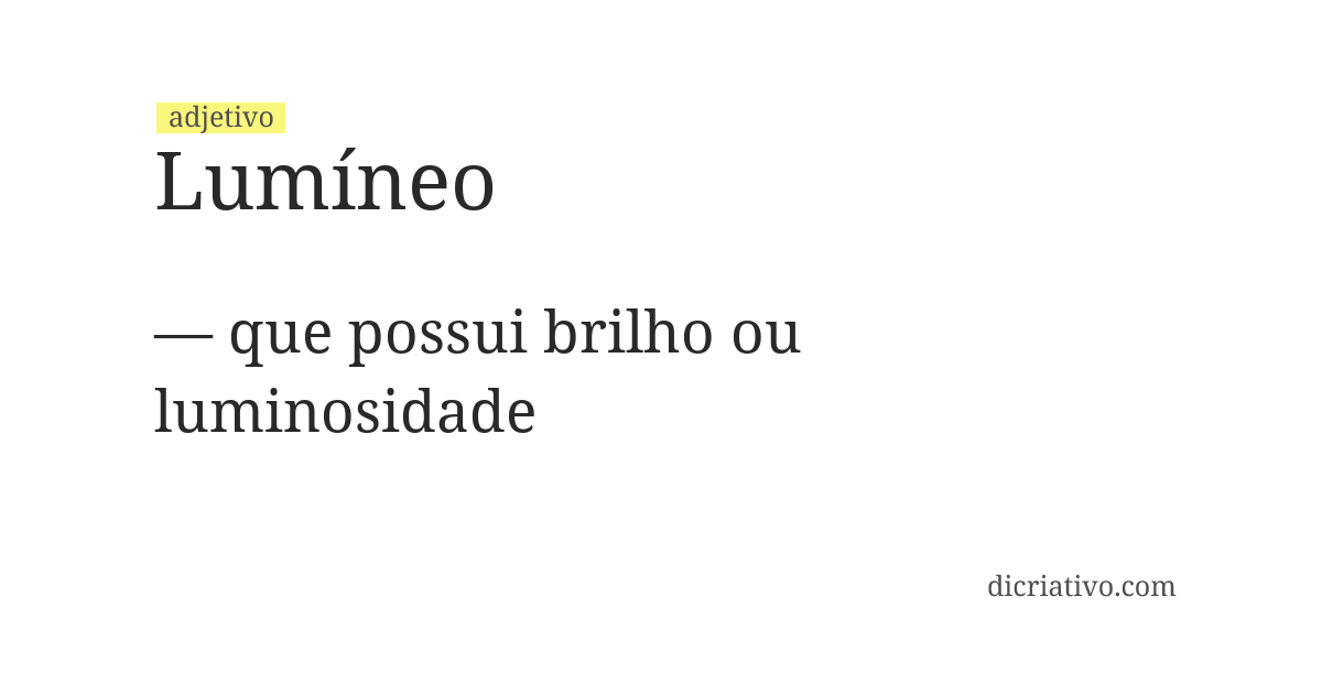 Significado de lumíneo