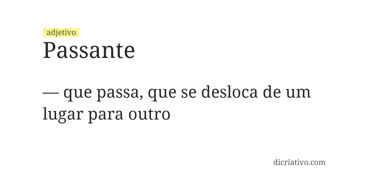 Significado de passante