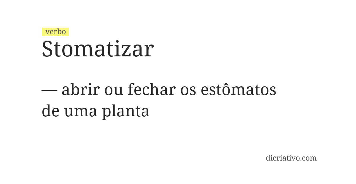 Significado de stomatizar