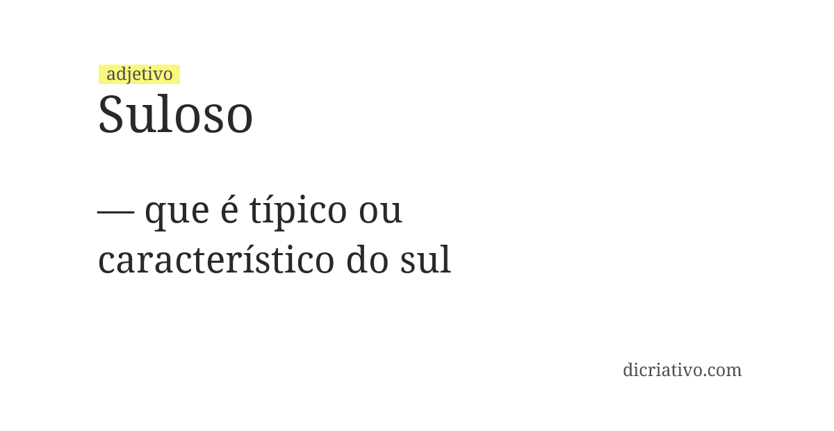 Significado de suloso