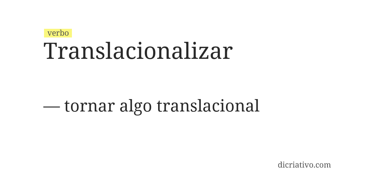 Significado de translacionalizar