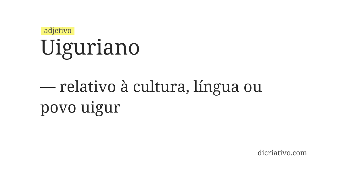 Significado de uiguriano