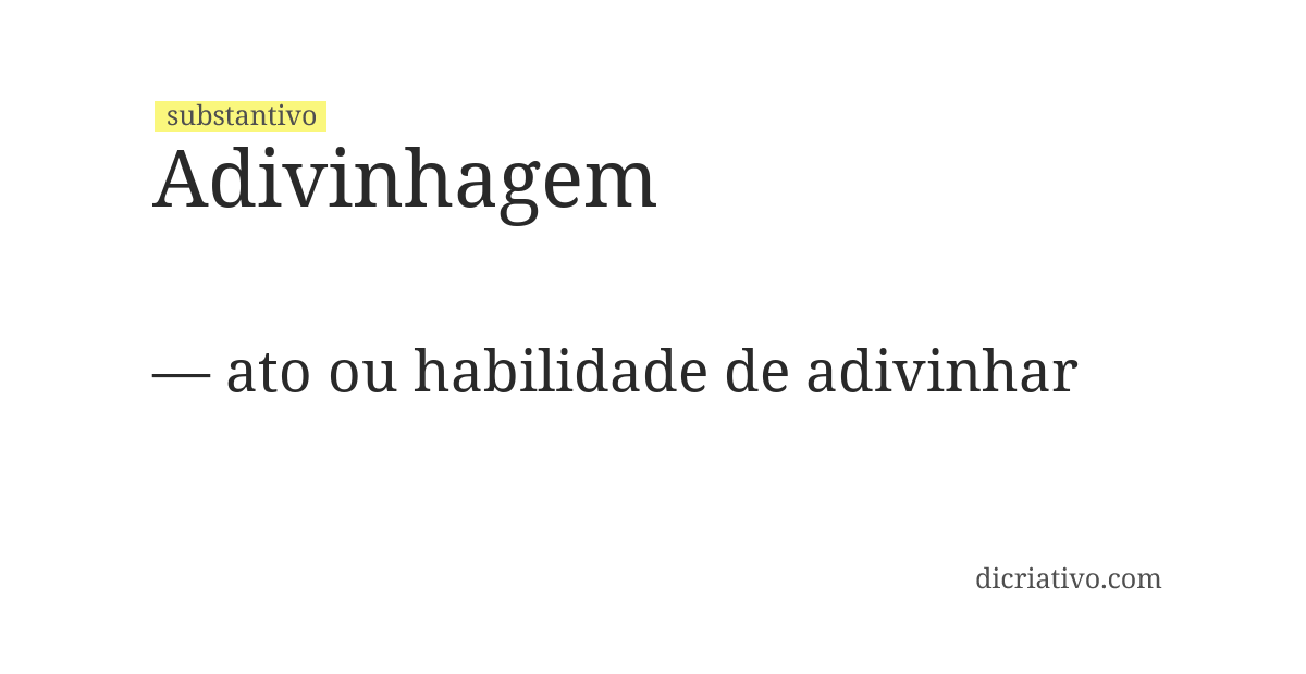 Significado de adivinhagem