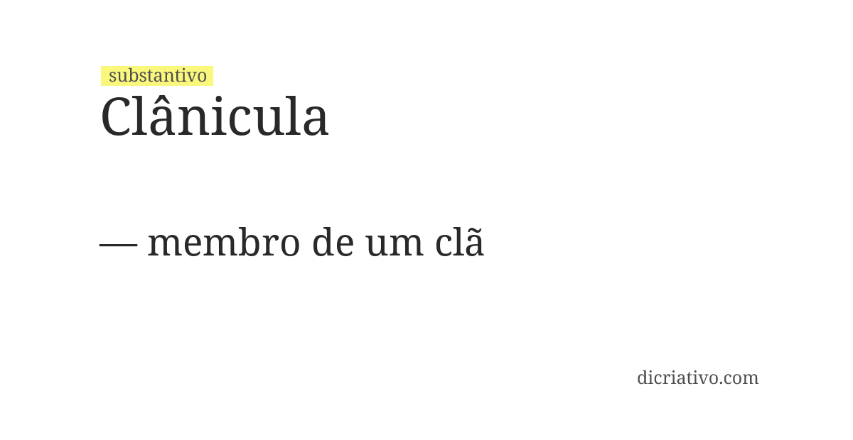 Significado de clânicula