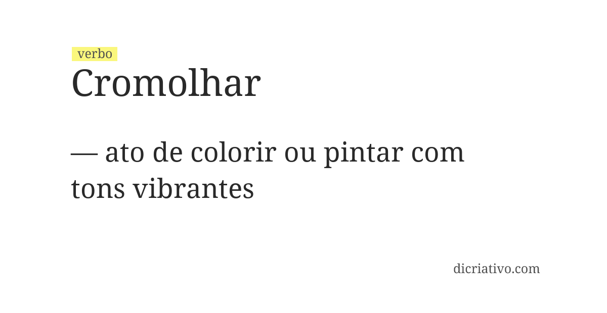 Significado de cromolhar