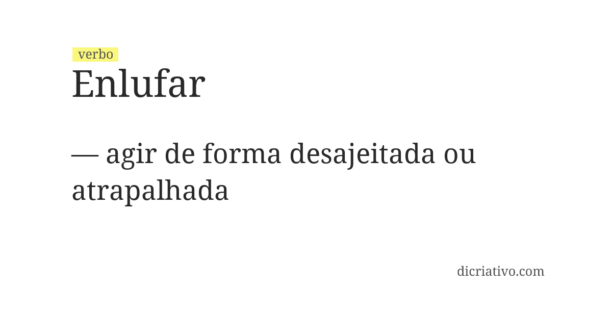 Significado de enlufar