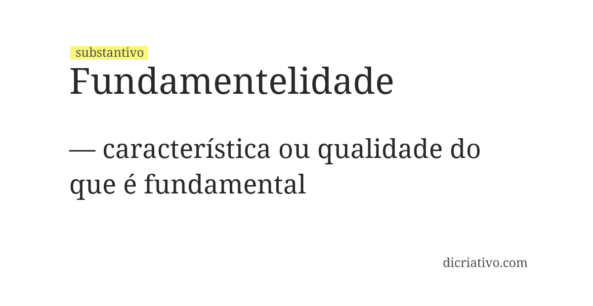Significado de fundamentelidade