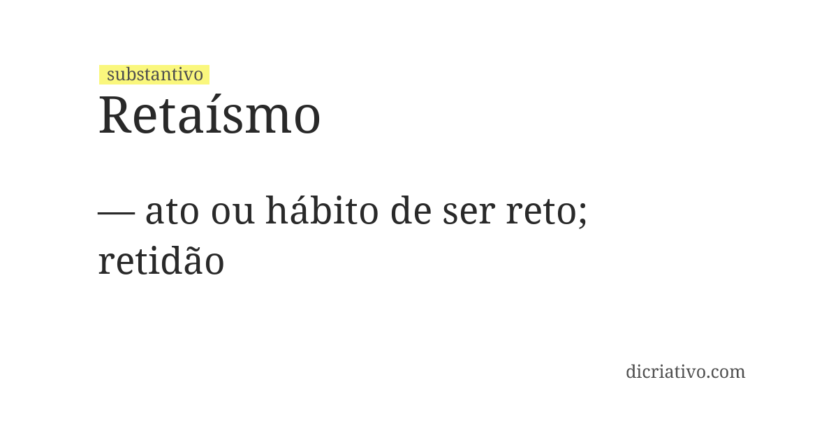 Significado de retaísmo