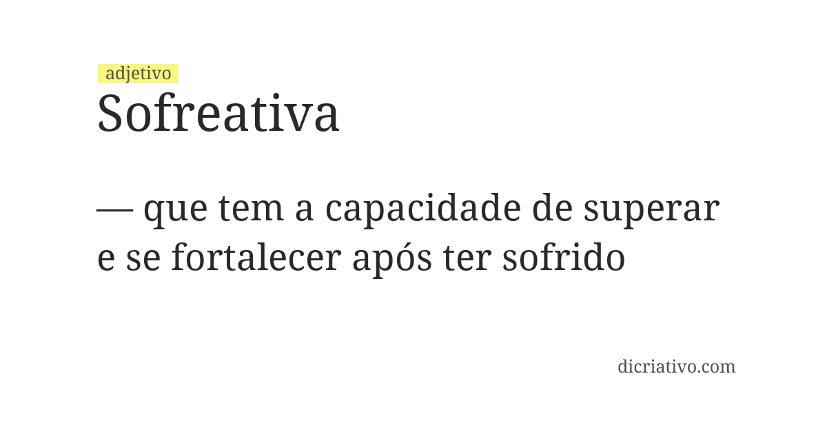 Significado de sofreativa