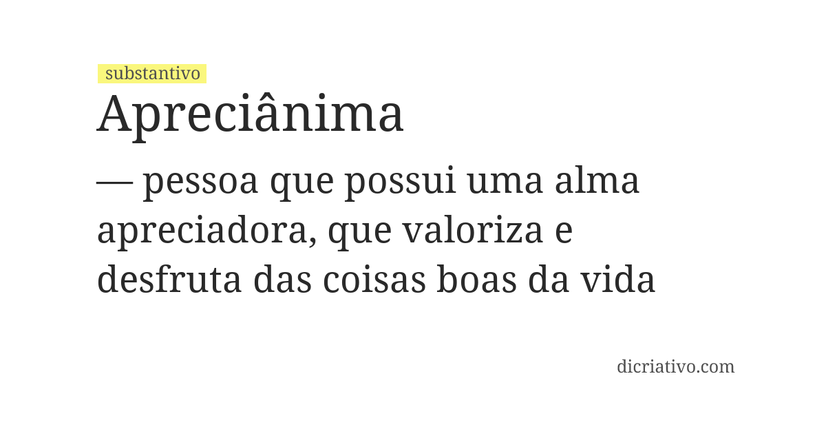 Significado de apreciânima