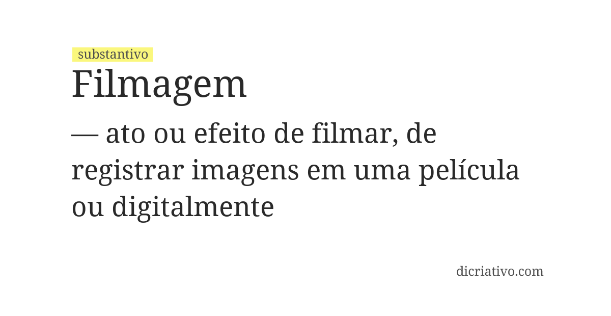 Significado de filmagem