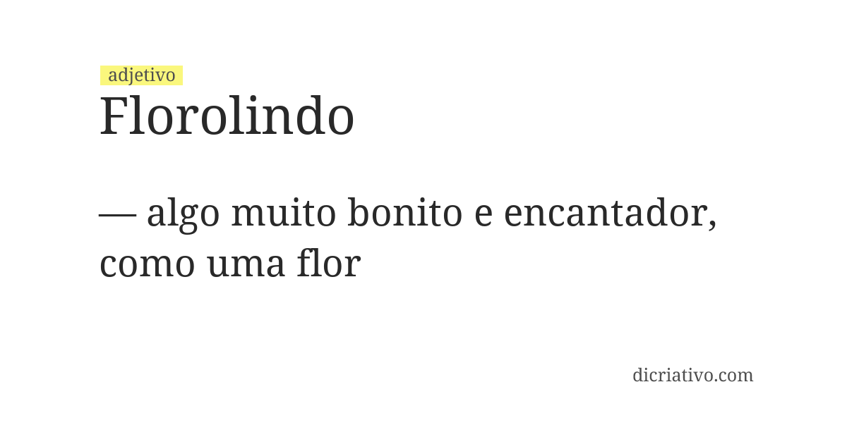 Significado de florolindo