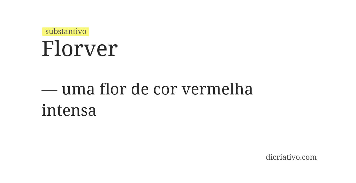 Significado de florver