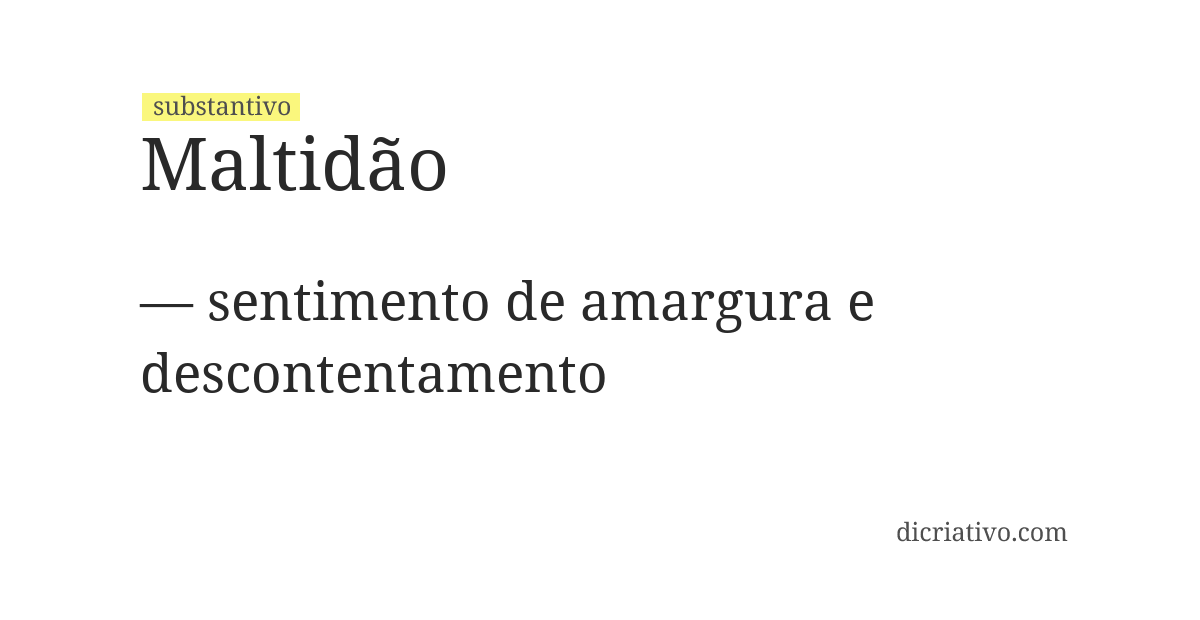 Significado de maltidão