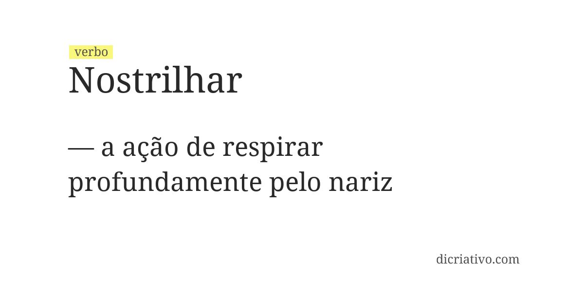 Significado de nostrilhar