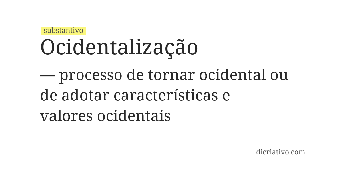 Significado de ocidentalização
