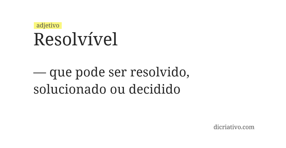 Significado de resolvível