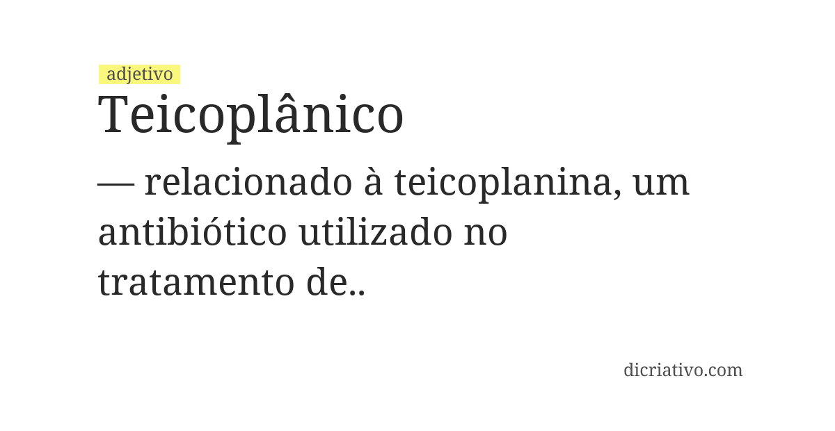 Significado de teicoplânico