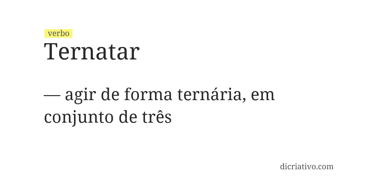 Significado de ternatar