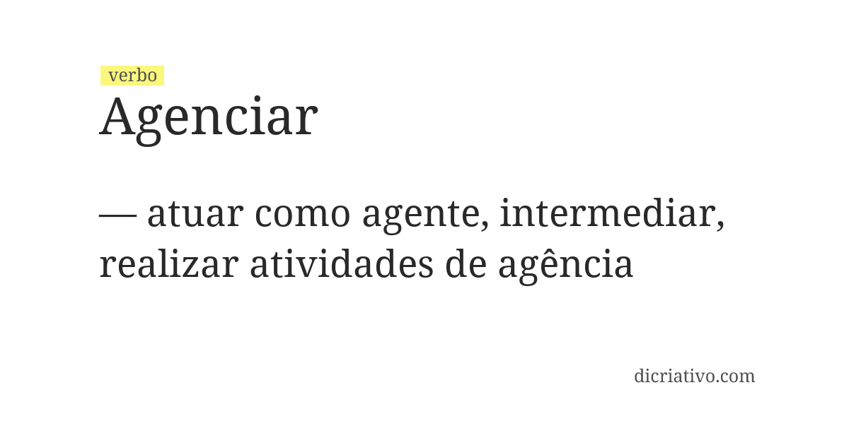 Significado de agenciar