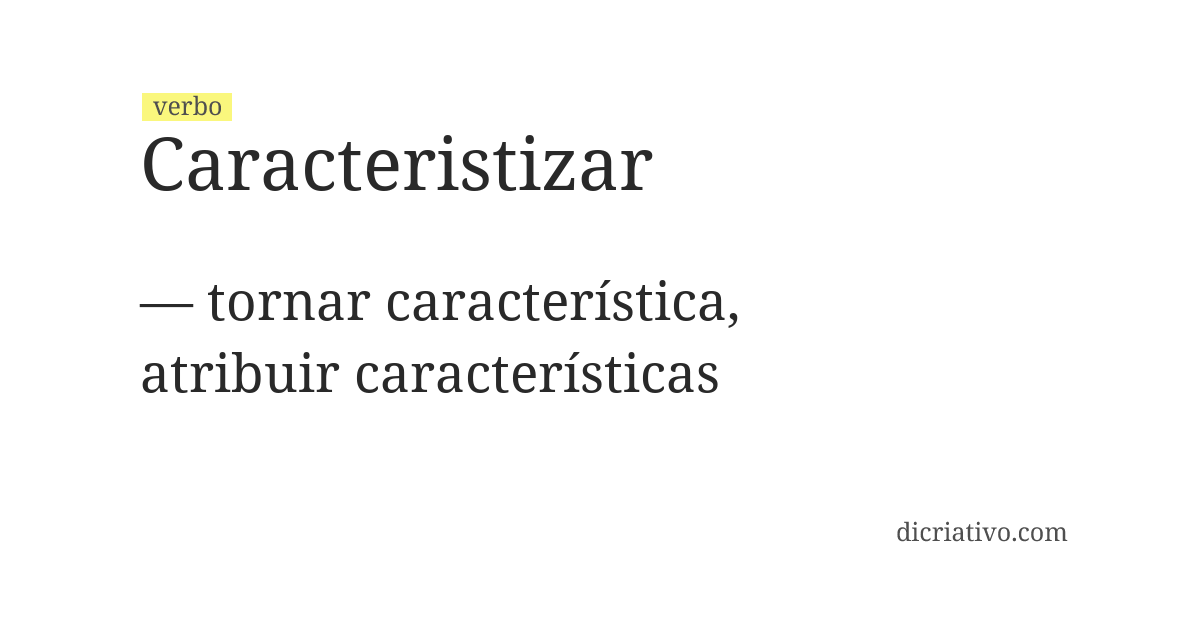 Significado de caracteristizar