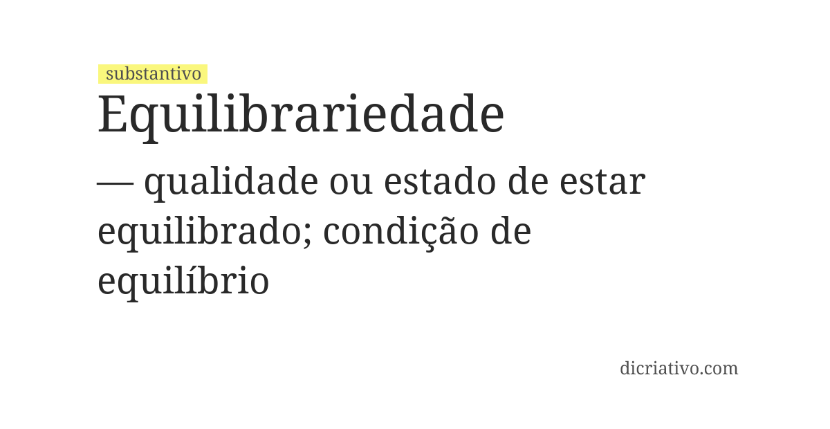 Significado de equilibrariedade