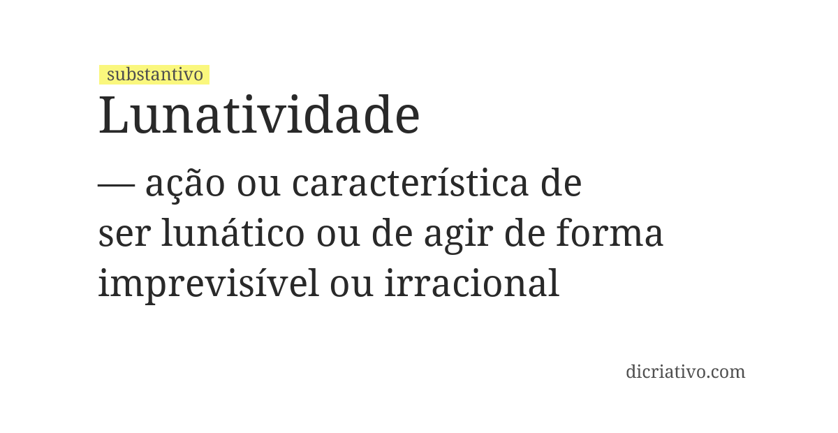 Significado de lunatividade