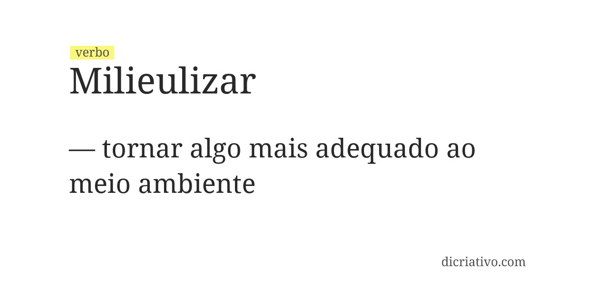 Significado de milieulizar