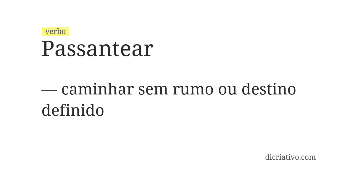 Significado de passantear