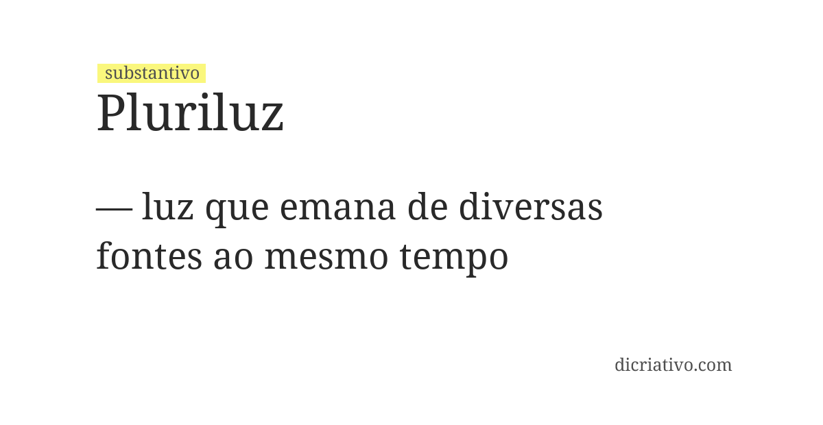 Significado de pluriluz