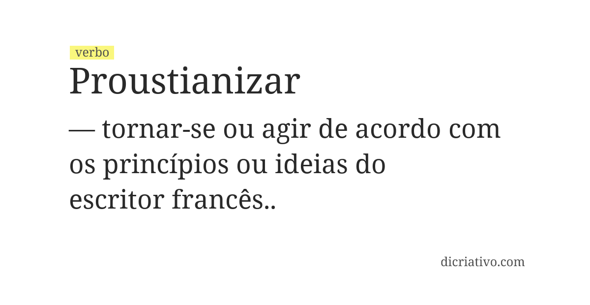 Significado de proustianizar