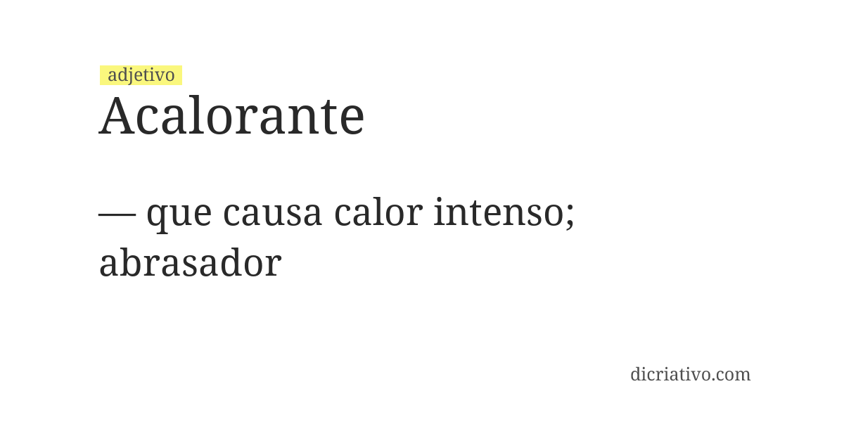 Significado de acalorante