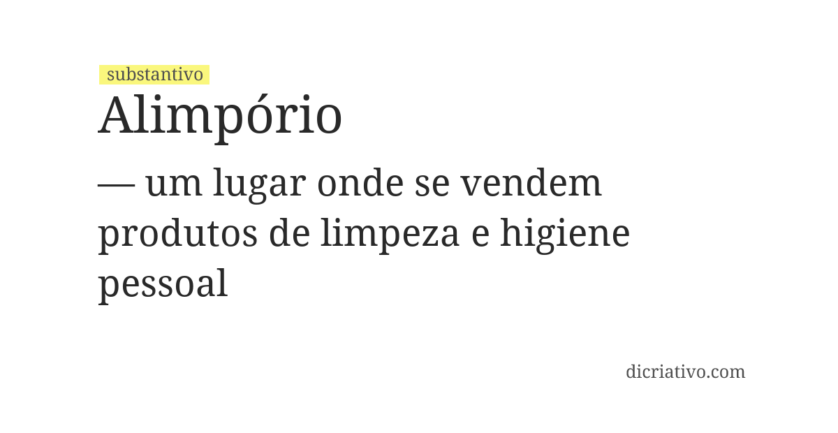 Significado de alimpório