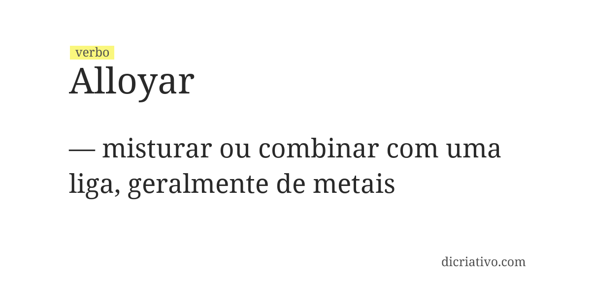 Significado de alloyar