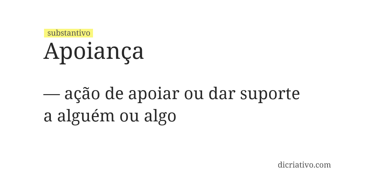 Significado de apoiança