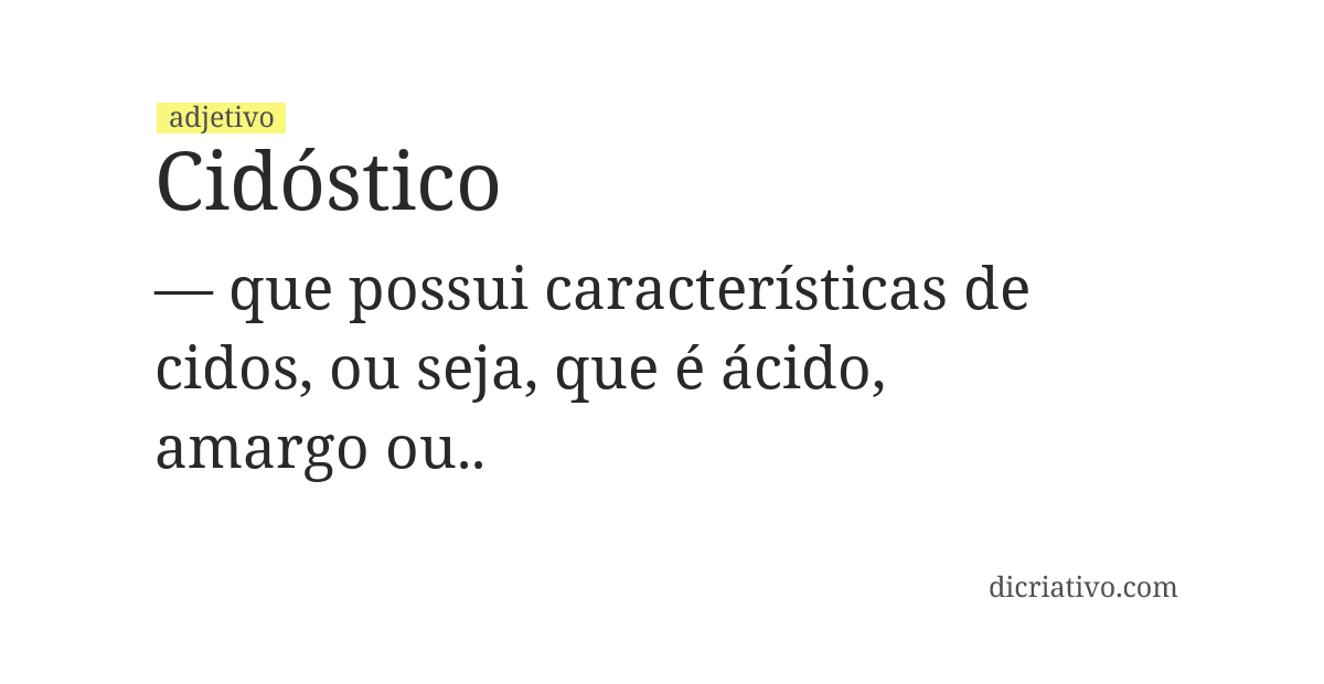 Significado de cidóstico