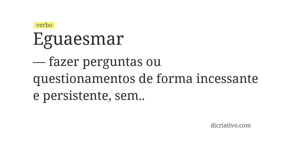 Significado de eguaesmar