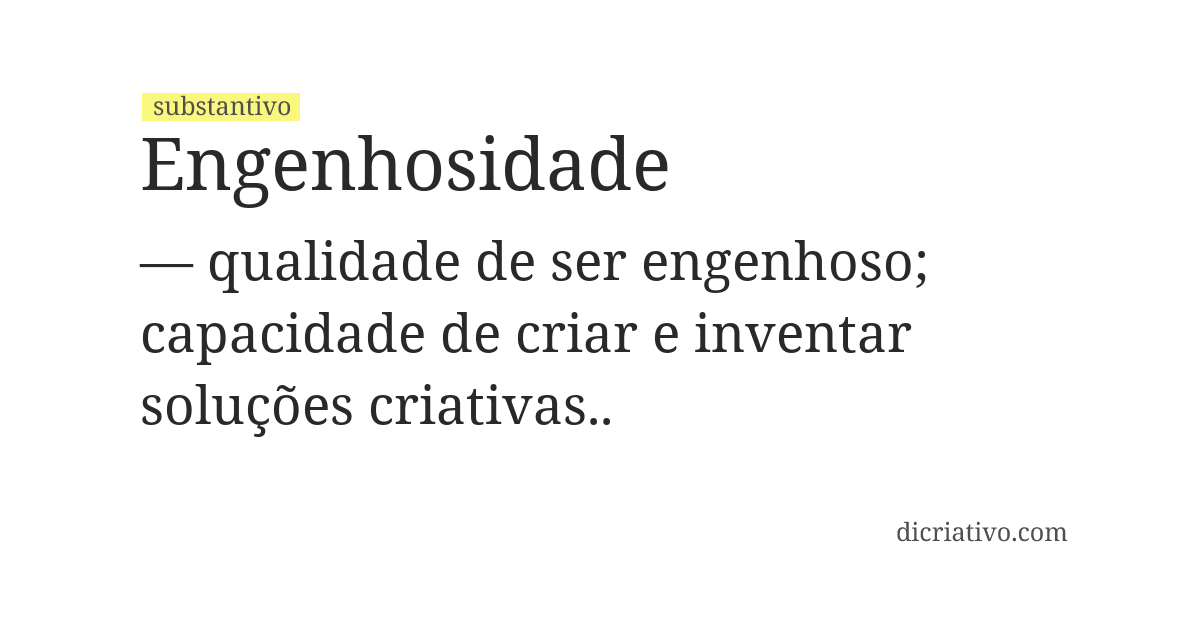 Significado de engenhosidade