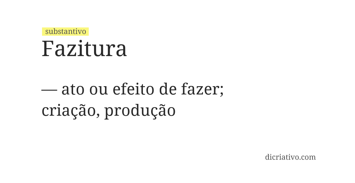 Significado de fazitura