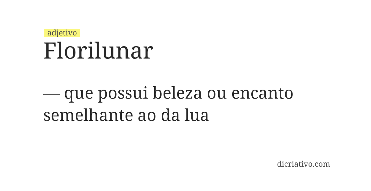 Significado de florilunar