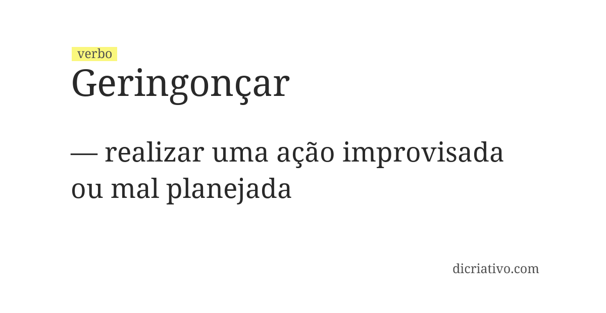 Significado de geringonçar