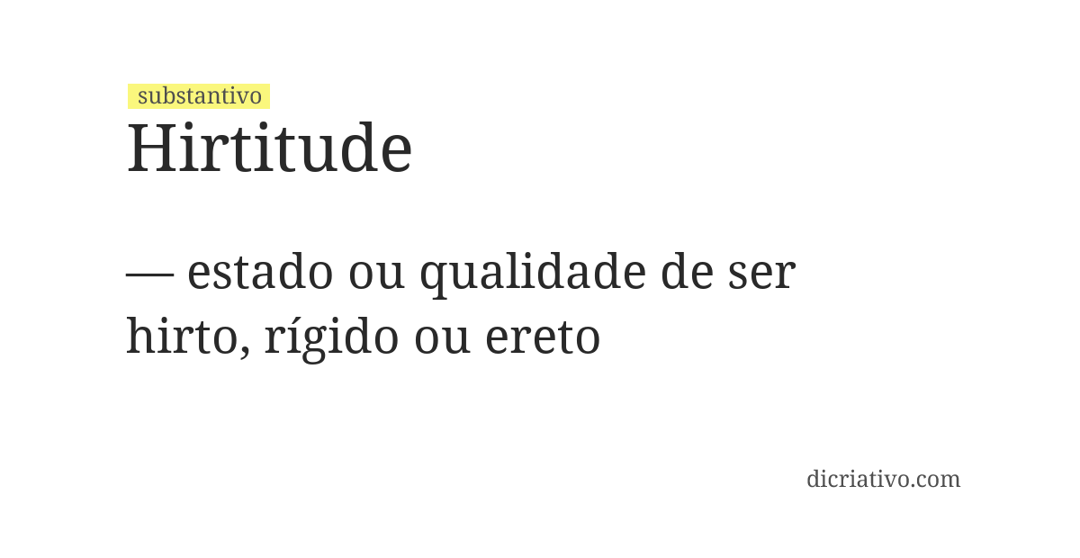 Significado de hirtitude