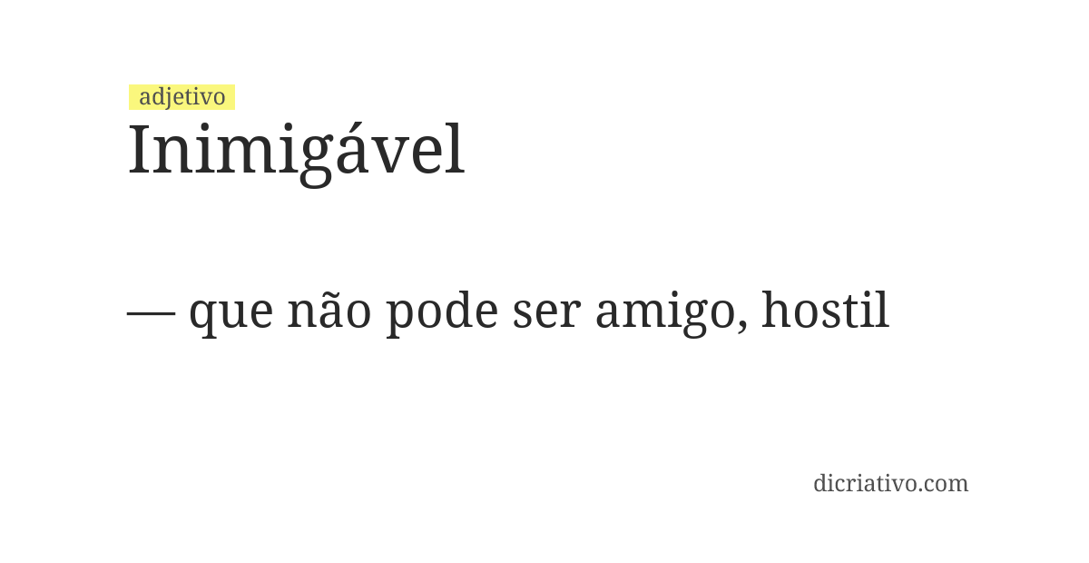 Significado de inimigável