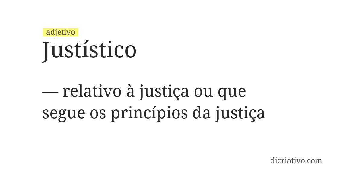 Significado de justístico