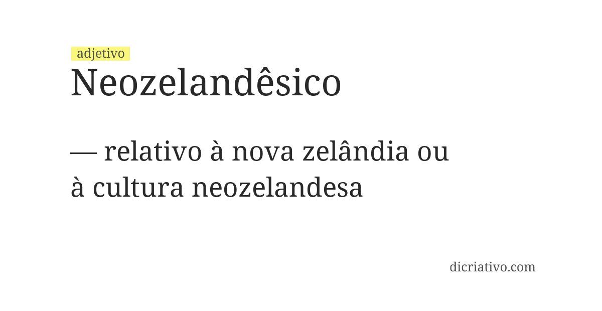 Significado de neozelandêsico