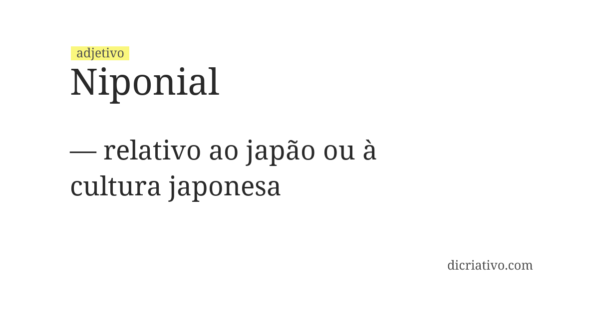 Significado de niponial